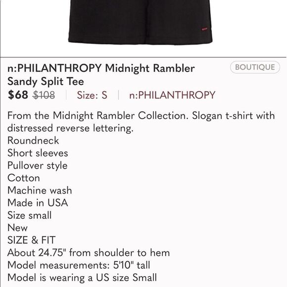 n:PHILANTHROPY Midnight Rambler Black NY LA Shirt - Picture 15 of 15